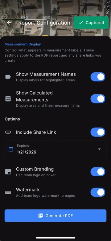 Customize branding and generate share link