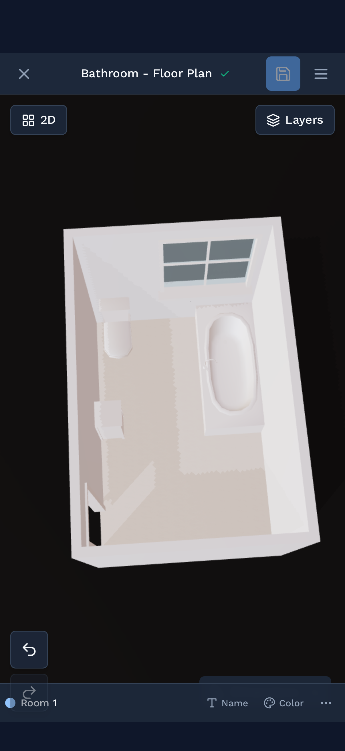 3D model of scanned bathroom