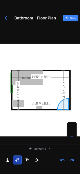 Generated 2D floor plan with dimensions