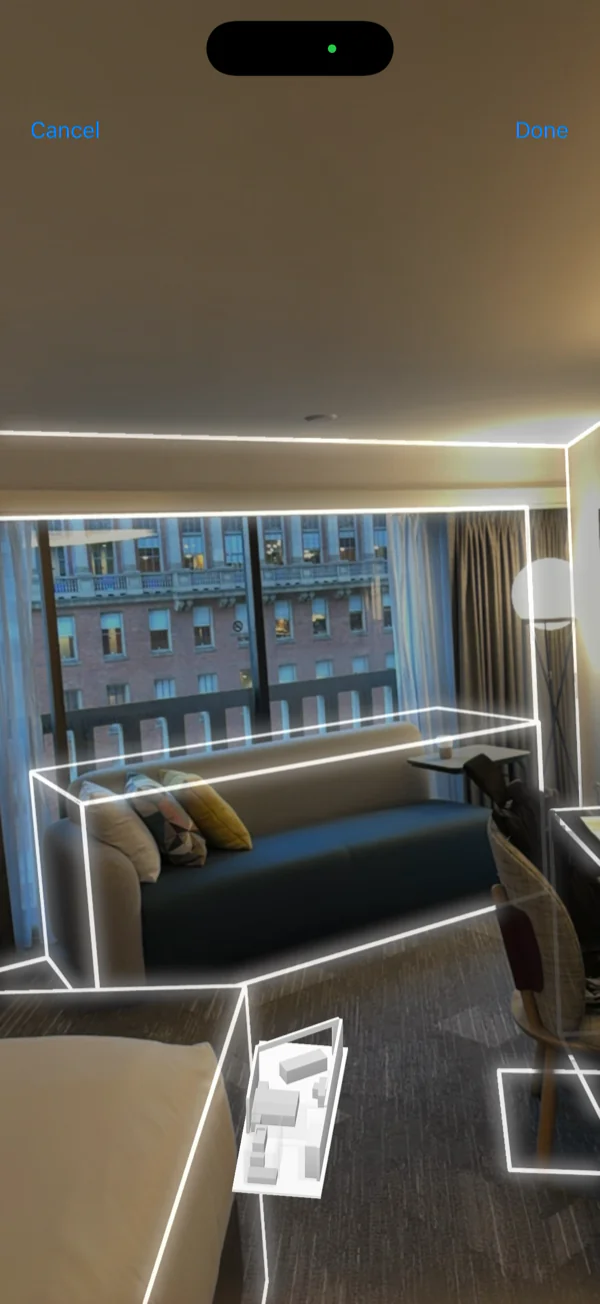 3D room scanning on iPhone or iPad Pro with LiDAR