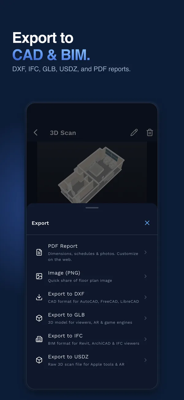 Export to CAD and BIM