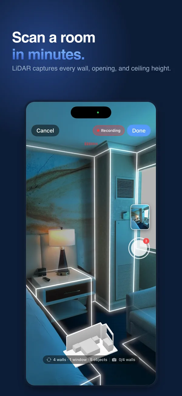 Scan a room in minutes